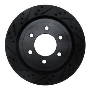 Ford F-150 Brake Rotor (1) - Rear Left - R1 Concepts - Drilled & Slotted - Black - `18-`21